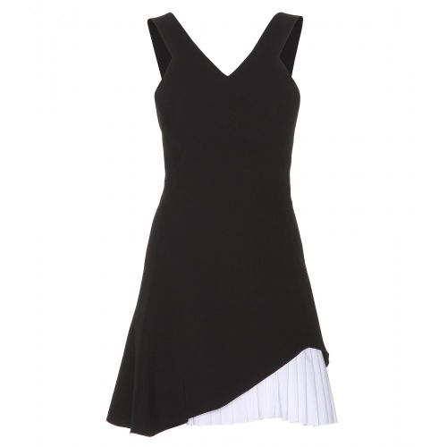 Rochie alb-negru mătase și lână